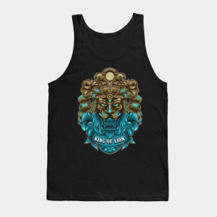 King of Lion with neon color and ornament Tank Top